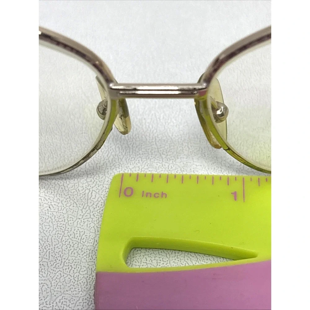 L'amy Carrie X709 Granny Eyeglasses 130mm Floral Gold Flex Hinge Frames Only